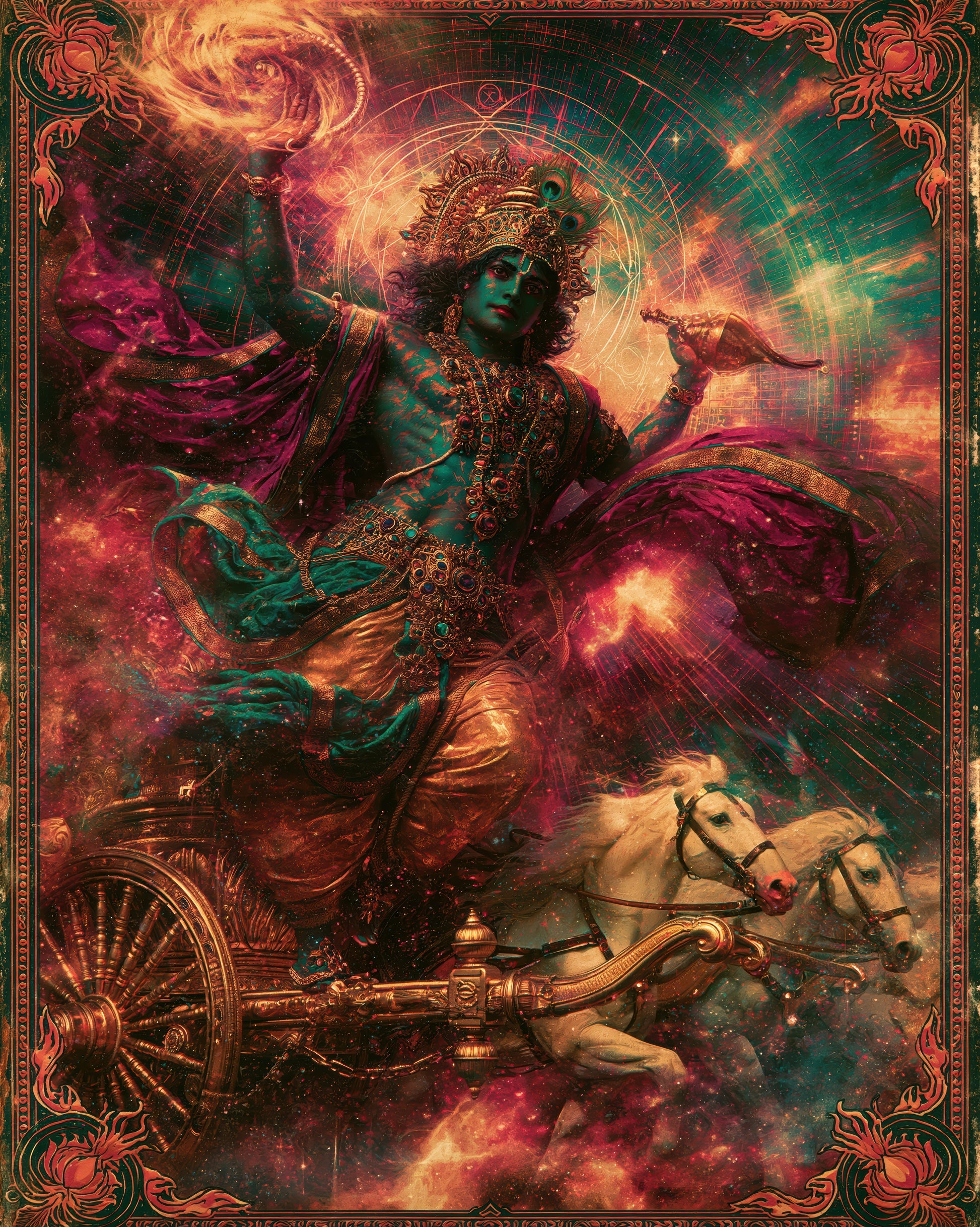 Krishna कृष्ण | The Dark One's Light - DuppyArt devotional digital print