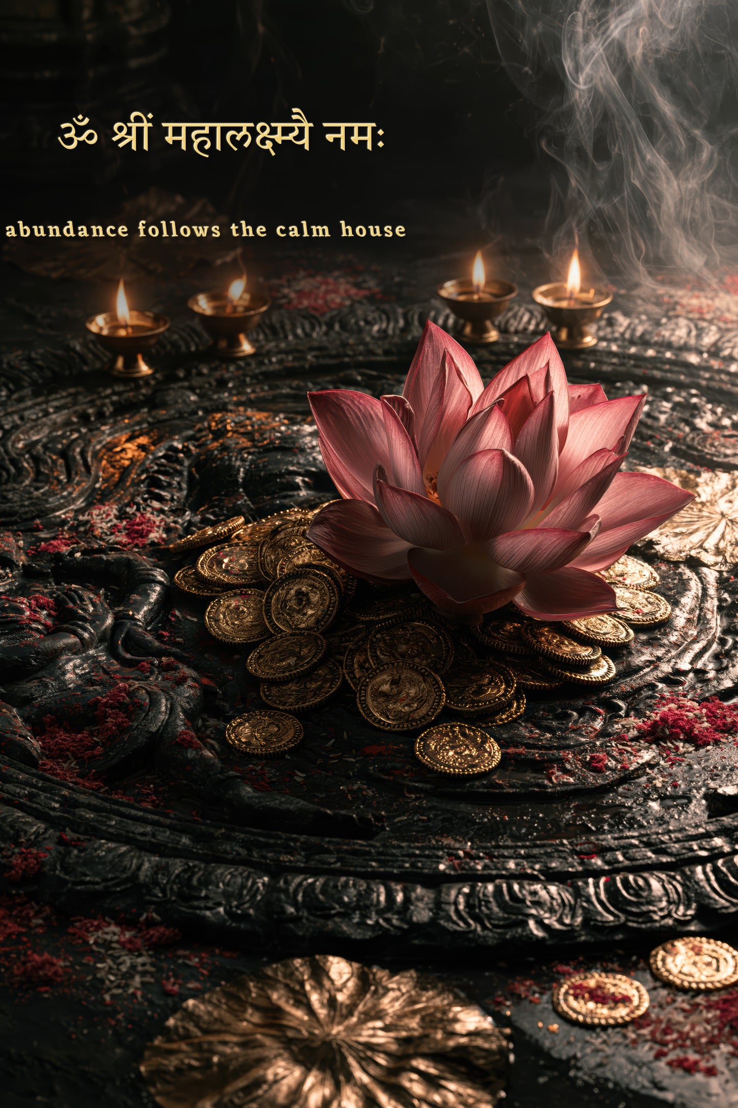 Lakshmi लक्ष्मी | Where Water Finds the Lotus — Blessing Edition - DuppyArt devotional digital print