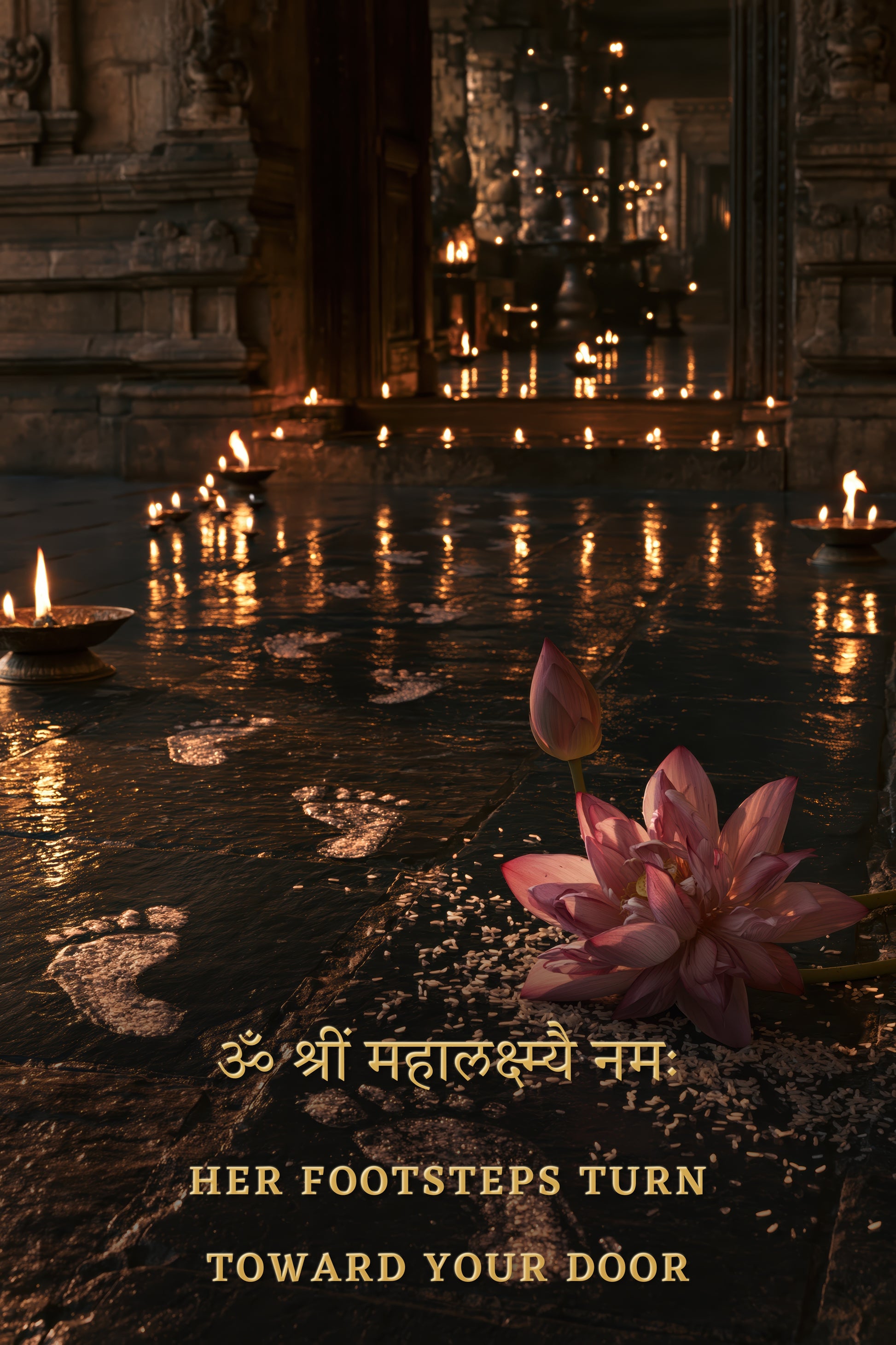 Lakshmi लक्ष्मी | Footsteps Toward Your Door - DuppyArt devotional digital print