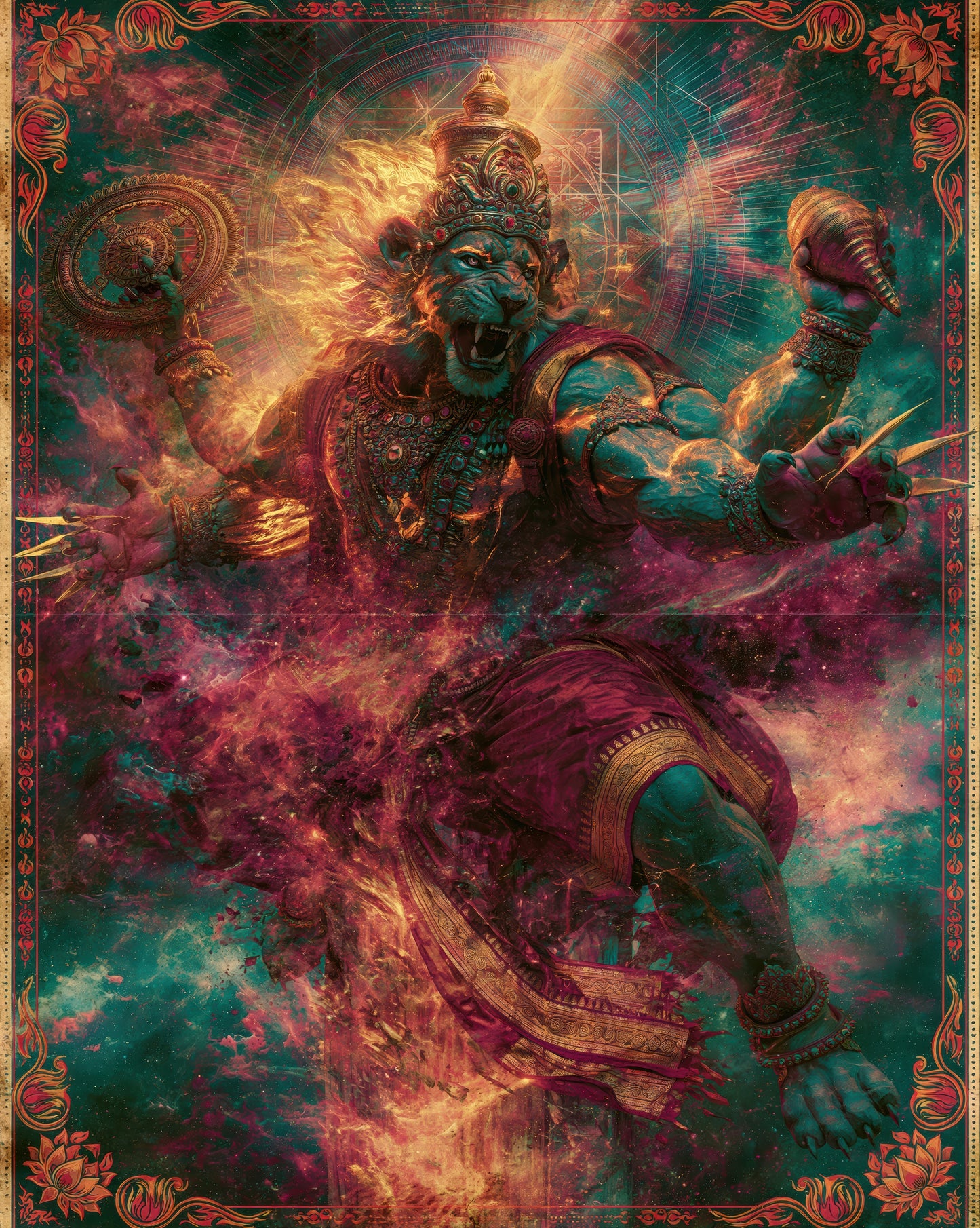 Narasimha नरसिंह | The Lion at the Door - DuppyArt devotional digital print
