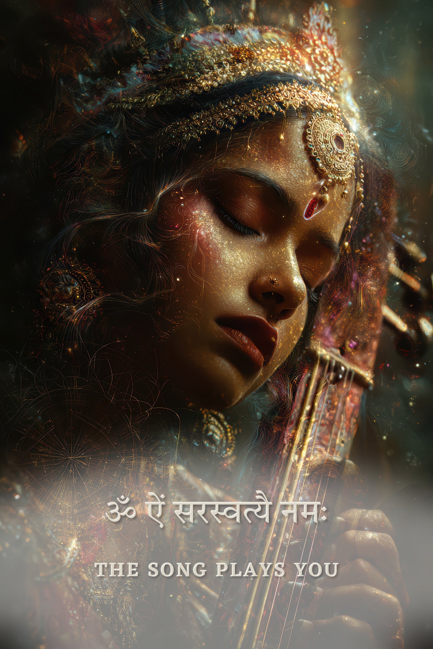 Saraswati सरस्वती | The Song Plays You - DuppyArt devotional digital print