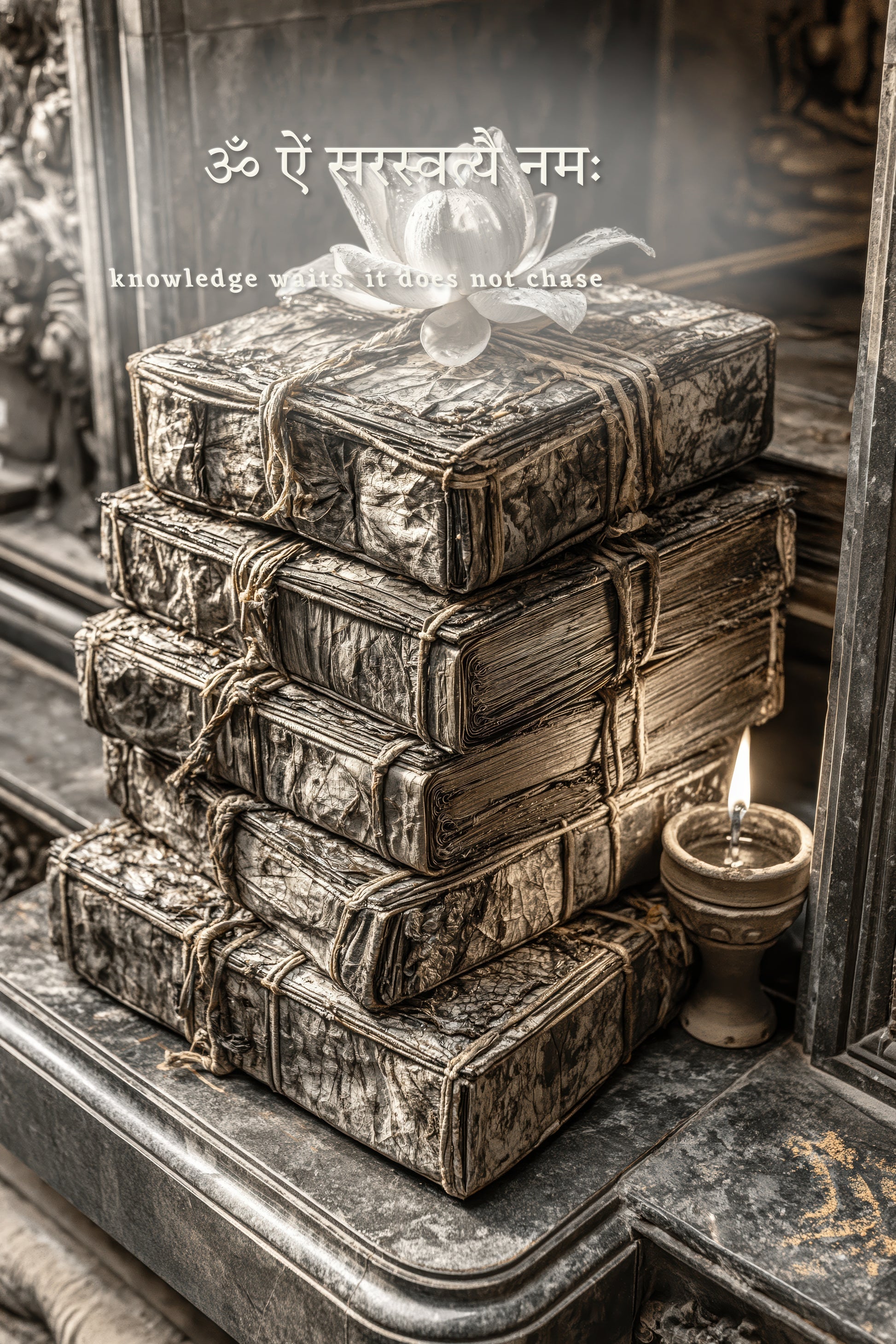 Saraswati सरस्वती | Every Book Is Her Body — Blessing Edition - DuppyArt devotional digital print