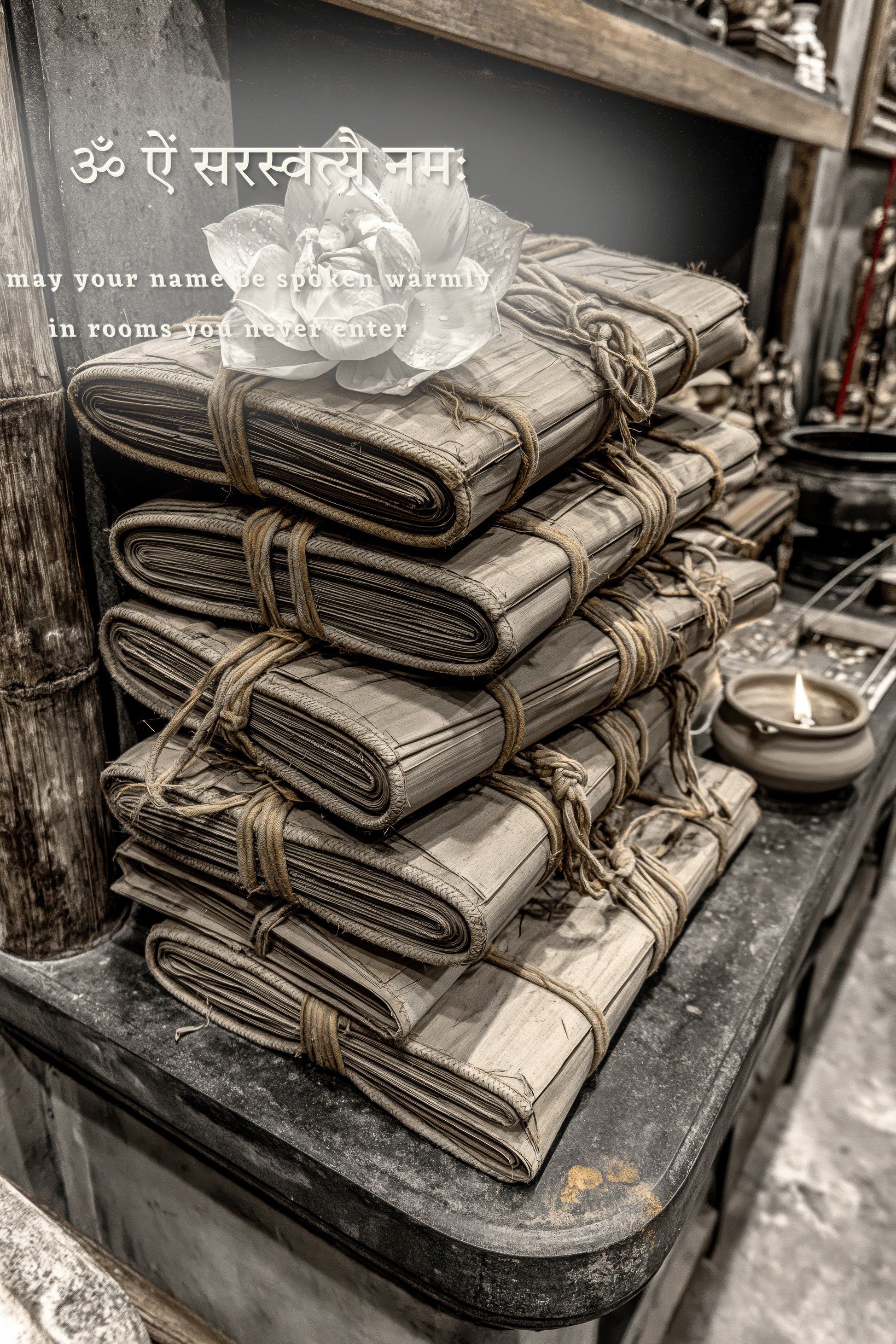 Saraswati सरस्वती | Knowledge Waits — Blessing Edition - DuppyArt devotional digital print