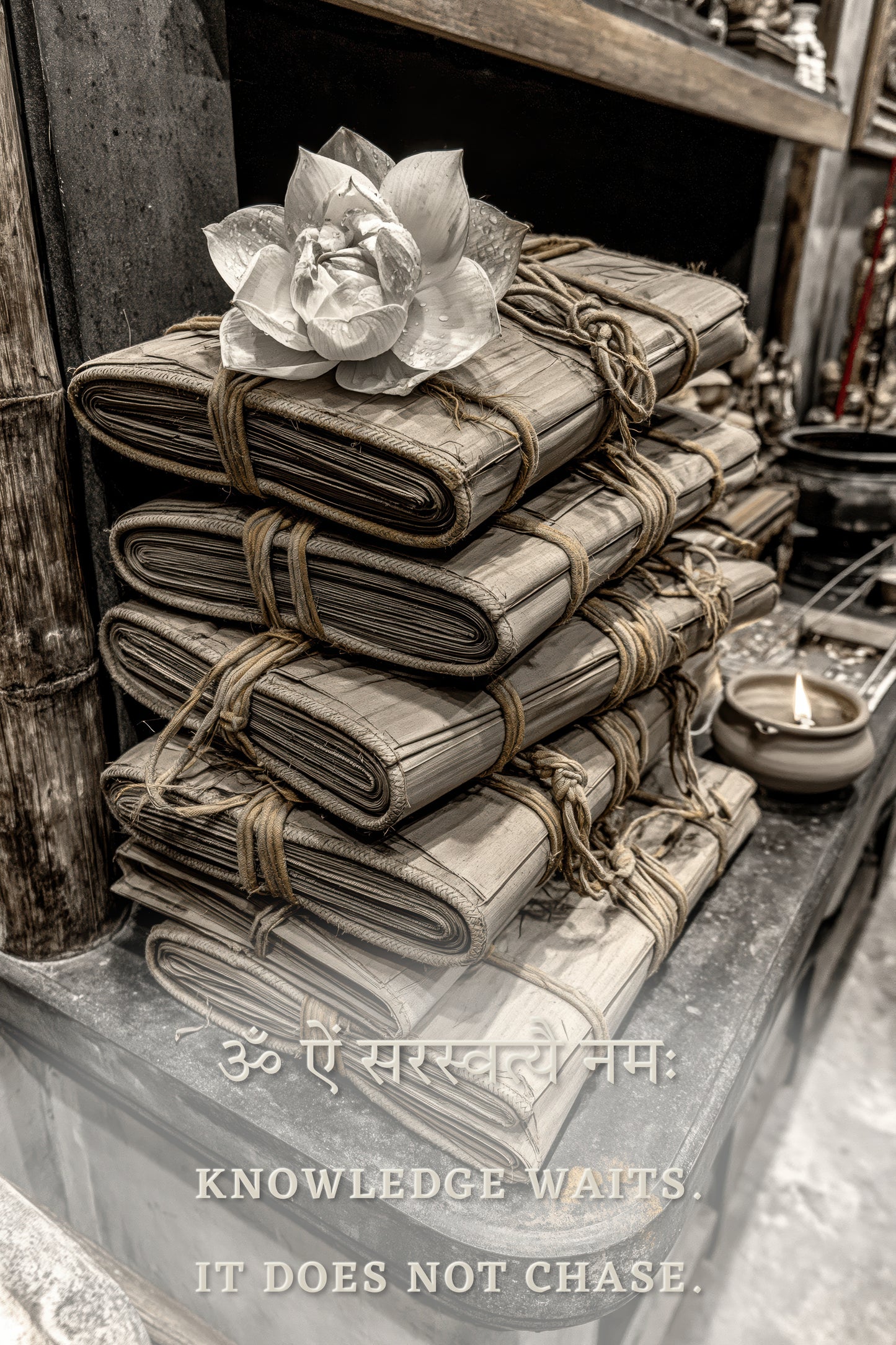 Saraswati सरस्वती | Knowledge Waits - DuppyArt devotional digital print