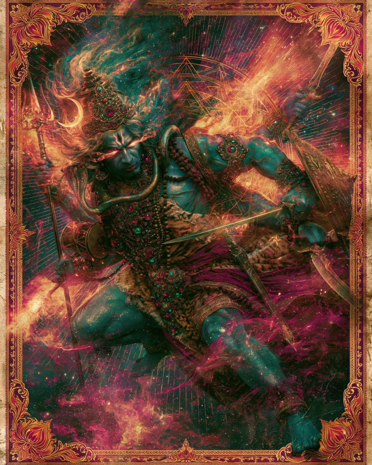 Shiva शिव | The Fury of the Protector - DuppyArt devotional digital print