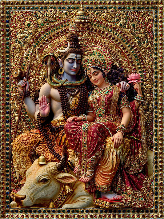 Shiva शिव | Shiva and Parvati — Household of the Mountain | Digital Print Download