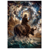 Yama यम | The Buffalo Rider — Lord of the South | Aluminium Print