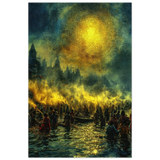 Surya सूर्य | Arghya at the River | Aluminium Print