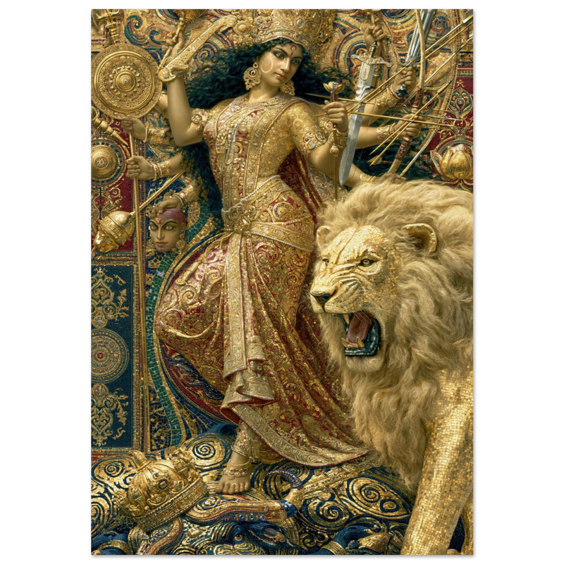 Durga — The Golden Lion's Roar in Tile