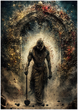 Yama यम | Dharma Raja — Head Bowed World Breaks | Museum Poster