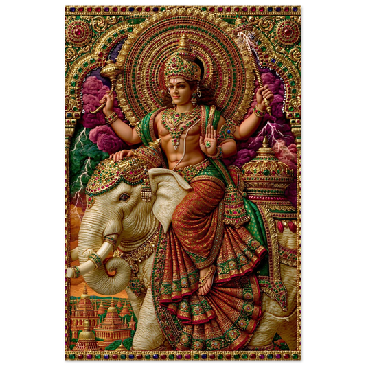 Indra — Enthroned on Airavata