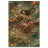 Durga दुर्गा | Dancing With Her Lion in the Soft Light | Aluminium Print