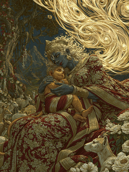 Hanuman हनुमान | Hanuman Janma — The Birth on Anjana's Lap - DuppyArt devotional digital print