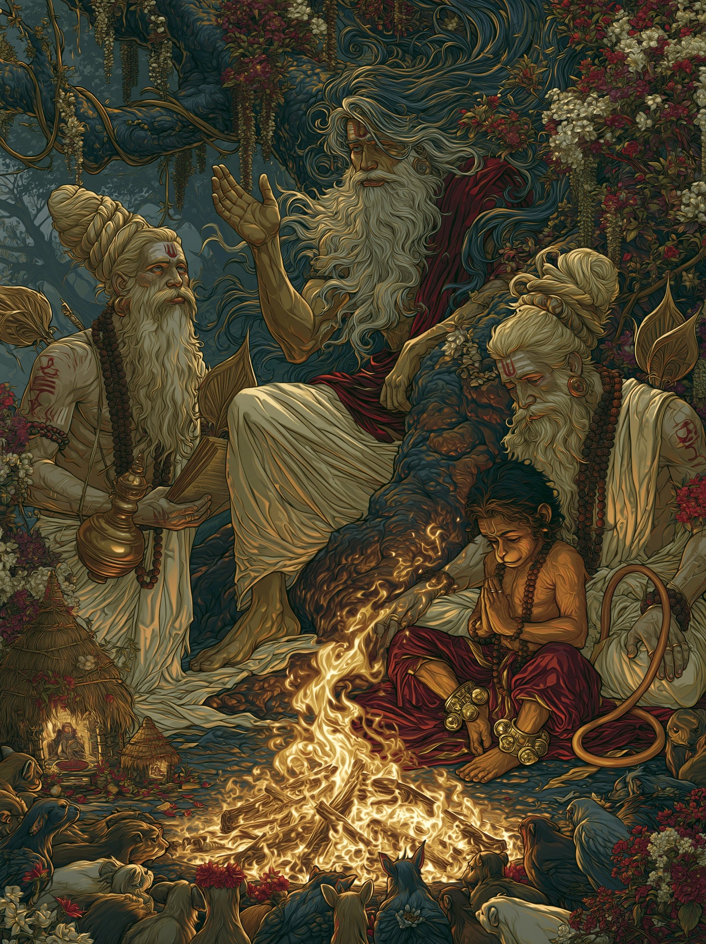 Hanuman हनुमान | Rishi-Shapa — The Curse That Was a Gift II - DuppyArt devotional digital print
