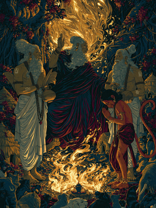 Hanuman हनुमान | Rishi-Shapa — The Curse That Was a Gift III - DuppyArt devotional digital print