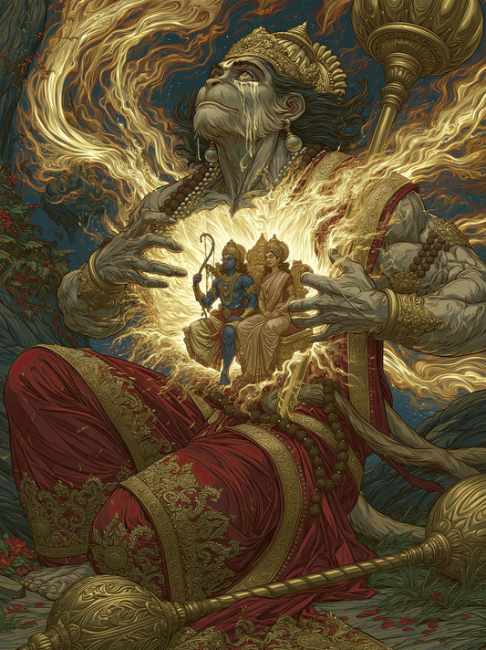 Hanuman हनुमान | Hridaya-Darshana — Ram and Sita in the Heart III - DuppyArt devotional digital print